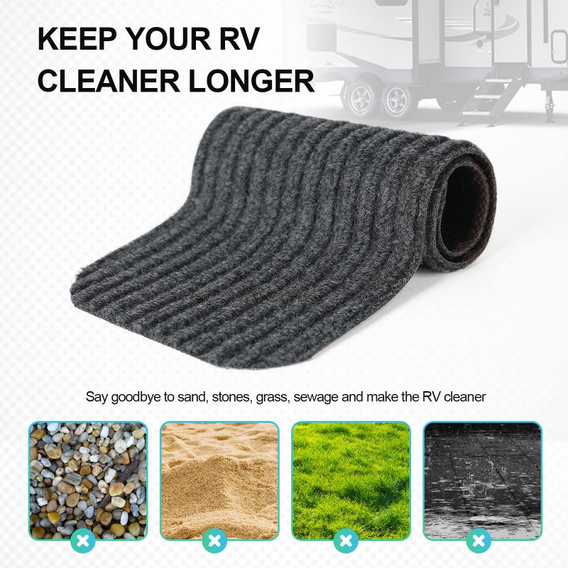 ESUDNT RV Step Covers 4 Pack 19.5 * 7.5 Camper Step Cover RV Step Rug RV Step Carpet RV درج يغطي متوافق مع Lippert|MORryde Step لمقطورات السفر والمنزل المتنقل - Image 5